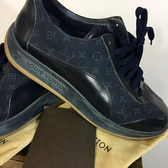 Louis Vuitton Monogram Canvas Leather Blue 38.5 - Picture 4 of 8